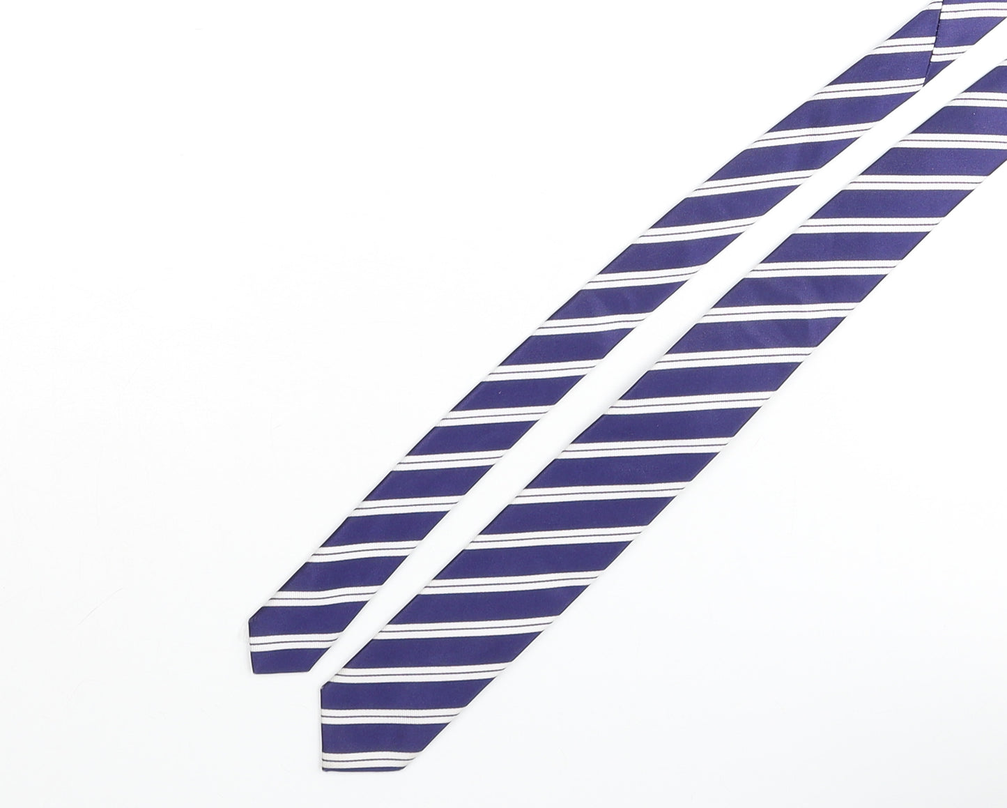 Olymp Mens Blue Striped Silk Pointed Tie One Size
