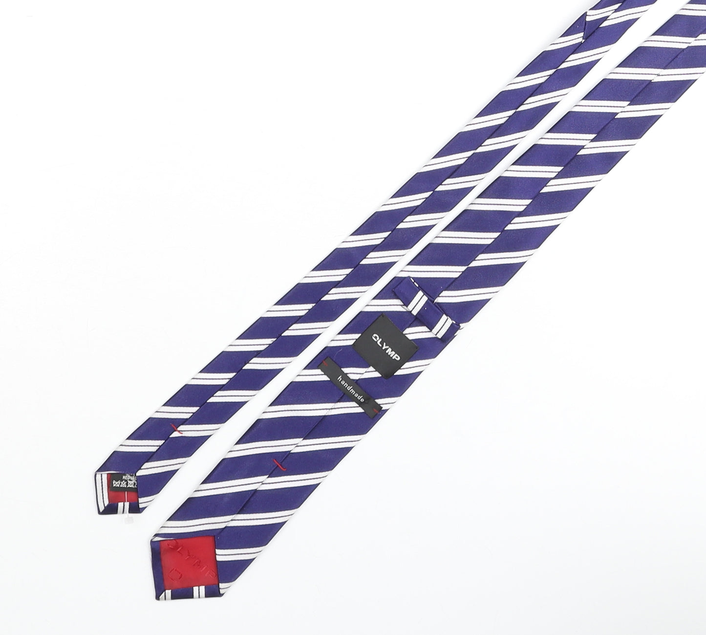 Olymp Mens Blue Striped Silk Pointed Tie One Size