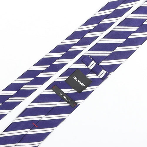 Olymp Mens Blue Striped Silk Pointed Tie One Size
