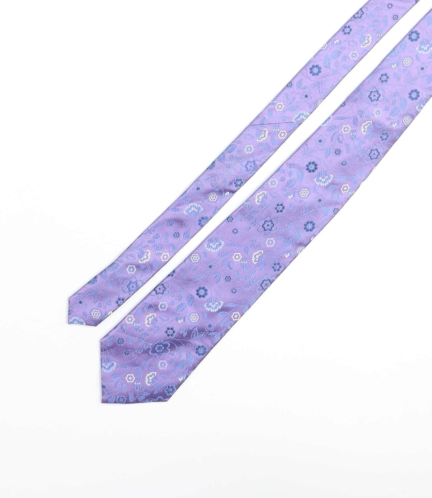 Thomas Nash Mens Purple Floral Silk Pointed Tie One Size