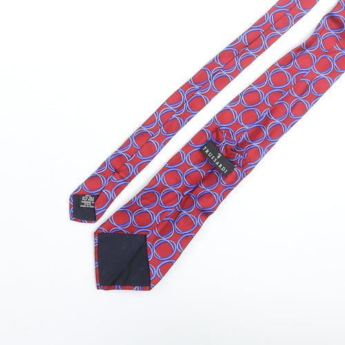 Trussardi Mens Multicoloured Geometric Silk Pointed Tie One Size
