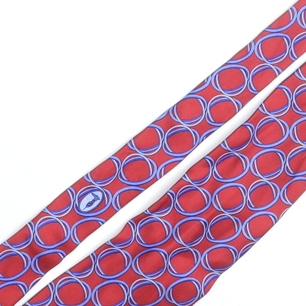Trussardi Mens Multicoloured Geometric Silk Pointed Tie One Size