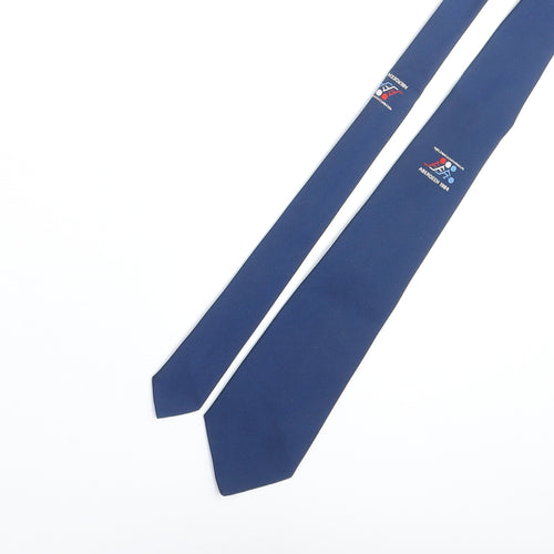 Gelfer PLC Mens Blue Polyester Pointed Tie One Size - World Bowls Championships Aberdeen 1984