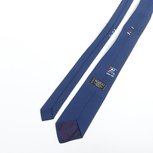 Gelfer PLC Mens Blue Polyester Pointed Tie One Size - World Bowls Championships Aberdeen 1984