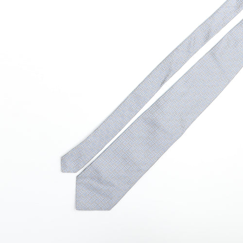 Frangi Mens Grey Geometric Silk Pointed Tie One Size