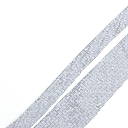 Frangi Mens Grey Geometric Silk Pointed Tie One Size