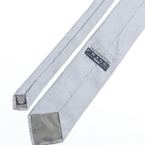 Frangi Mens Grey Geometric Silk Pointed Tie One Size