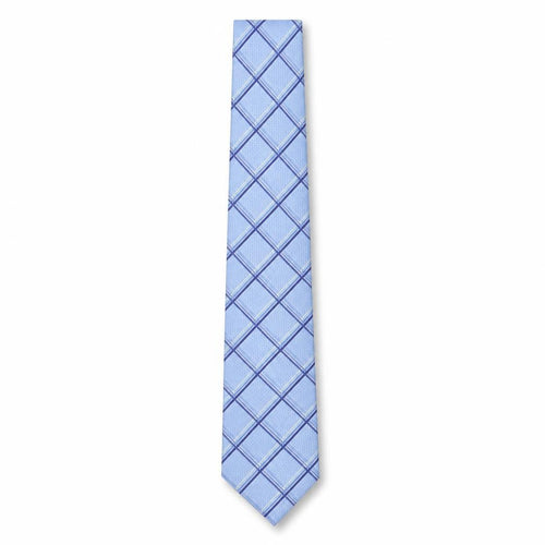 Deha Villand Mens Blue Plaids & Checks Silk Pointed Tie One Size