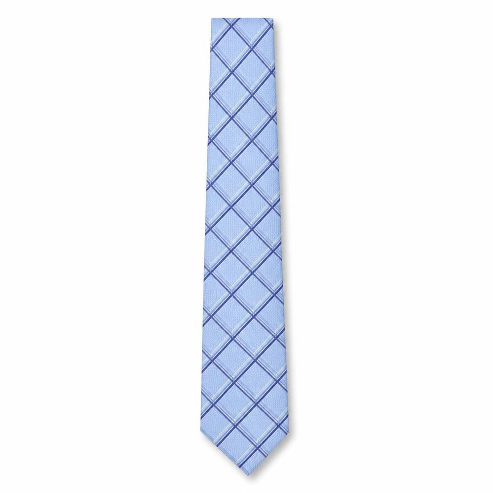 Deha Villand Mens Blue Plaids & Checks Silk Pointed Tie One Size