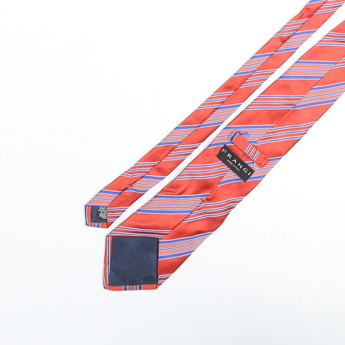 Frangi Mens Red Striped Silk Pointed Tie One Size