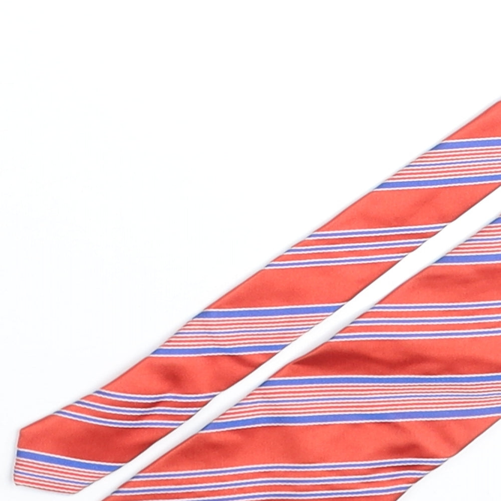 Frangi Mens Red Striped Silk Pointed Tie One Size