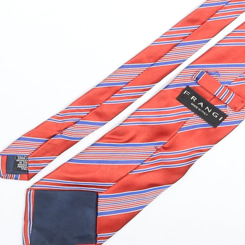Frangi Mens Red Striped Silk Pointed Tie One Size