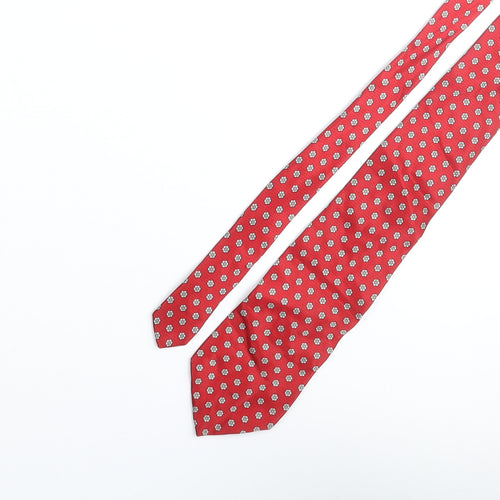 Tie Rack Mens Red Geometric Silk Pointed Tie One Size - Floral
