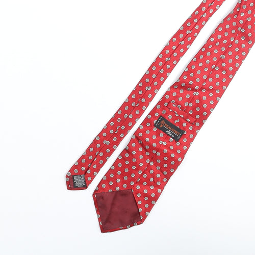 Tie Rack Mens Red Geometric Silk Pointed Tie One Size - Floral