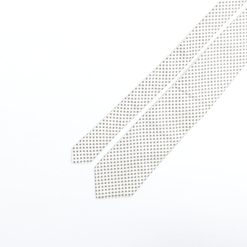 Profuomo Mens Grey Plaids & Checks Silk Pointed Tie One Size