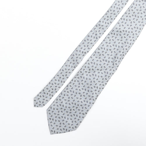 Van Heusen Mens Grey Geometric Silk Pointed Tie One Size