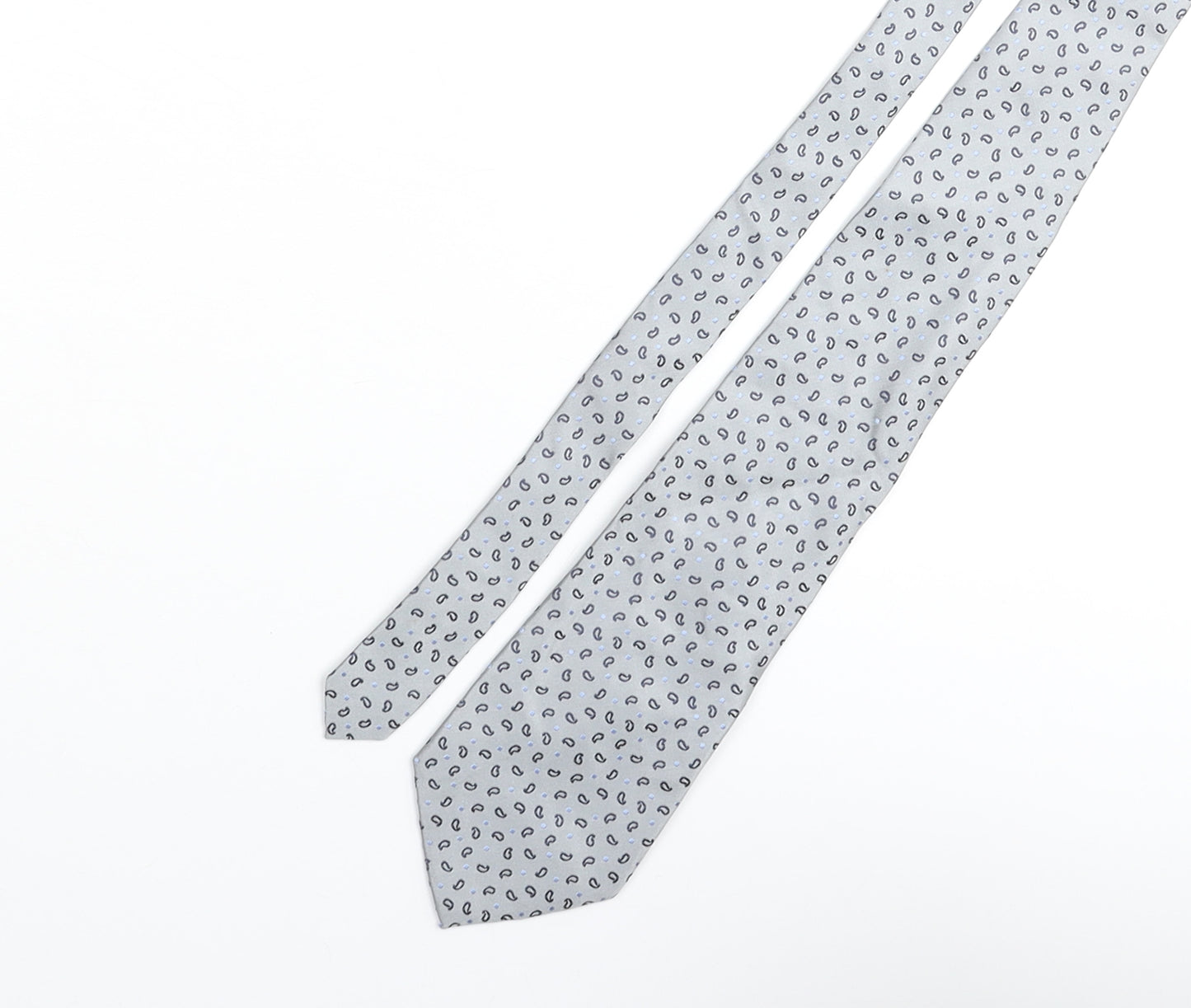 Van Heusen Mens Grey Geometric Silk Pointed Tie One Size