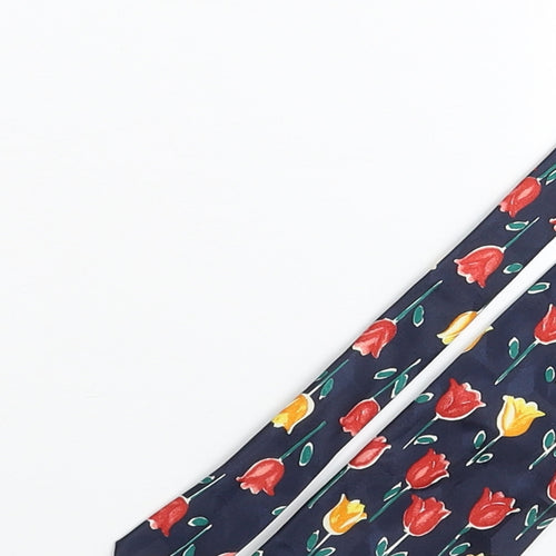 St Michael Mens Blue Floral Polyester Pointed Tie One Size