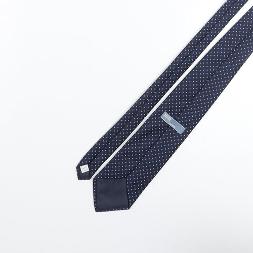 Marks and Spencer Mens Blue Geometric Polyester Pointed Tie One Size