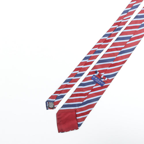 Frangi Mens Multicoloured Striped Silk Pointed Tie One Size