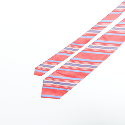 Baumer Mens Multicoloured Striped Silk Pointed Tie One Size