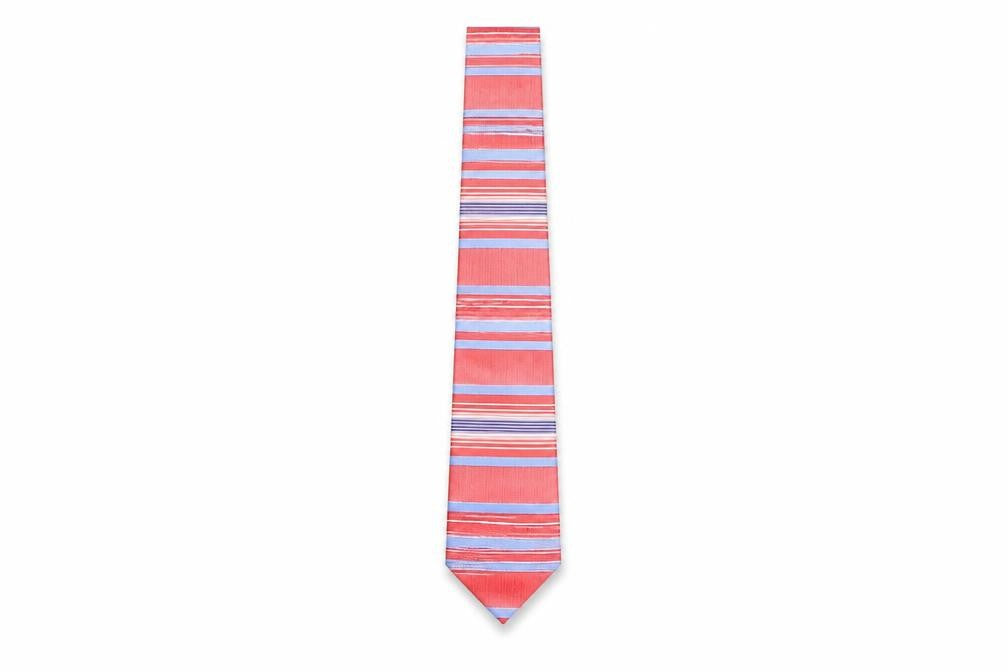Bäumler Baumer Mens Multicoloured Striped Silk Pointed Tie One Size
