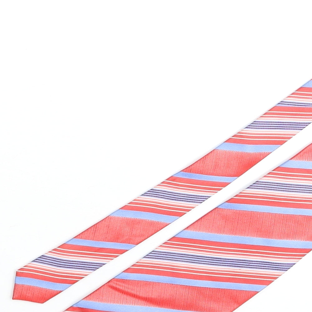 Baumer Mens Multicoloured Striped Silk Pointed Tie One Size