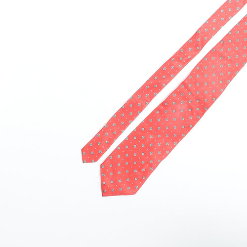 Frangi Mens Red Geometric Silk Pointed Tie One Size