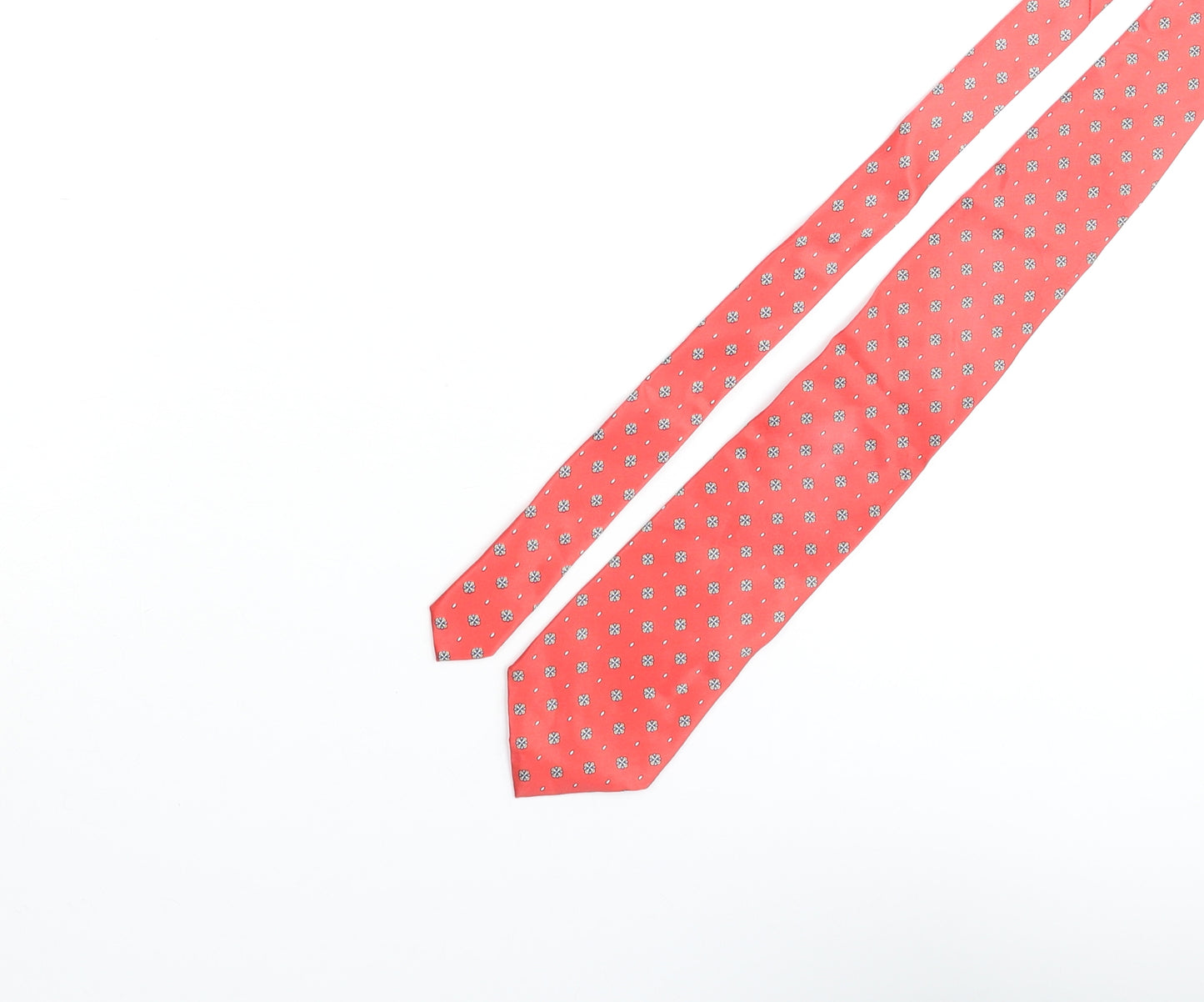 Frangi Mens Red Geometric Silk Pointed Tie One Size