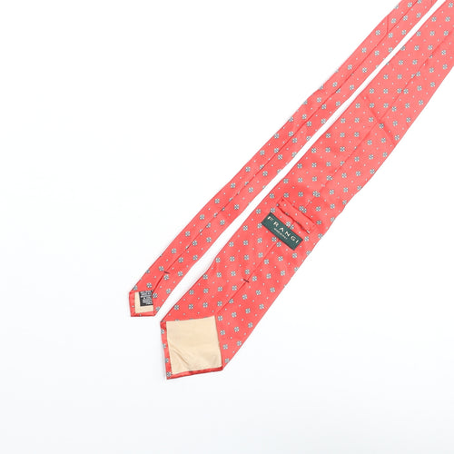 Frangi Mens Red Geometric Silk Pointed Tie One Size