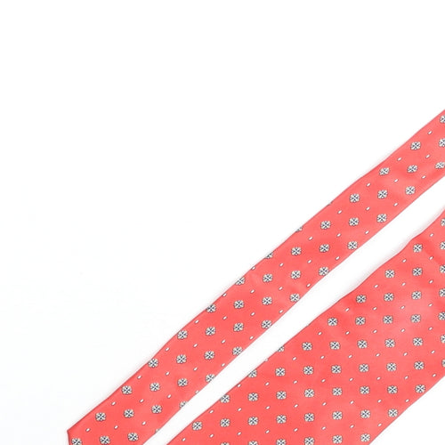 Frangi Mens Red Geometric Silk Pointed Tie One Size