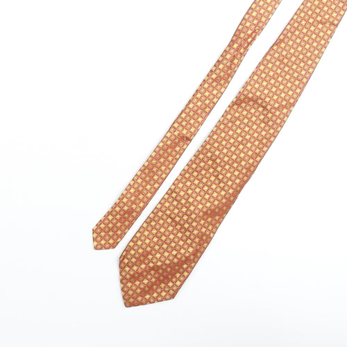 Tie Rack Mens Orange Geometric Silk Pointed Tie One Size