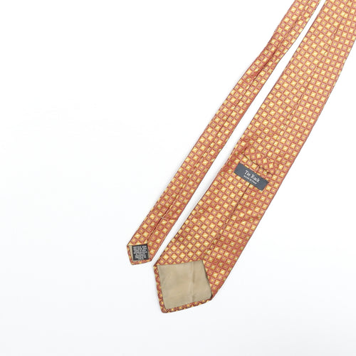 Tie Rack Mens Orange Geometric Silk Pointed Tie One Size