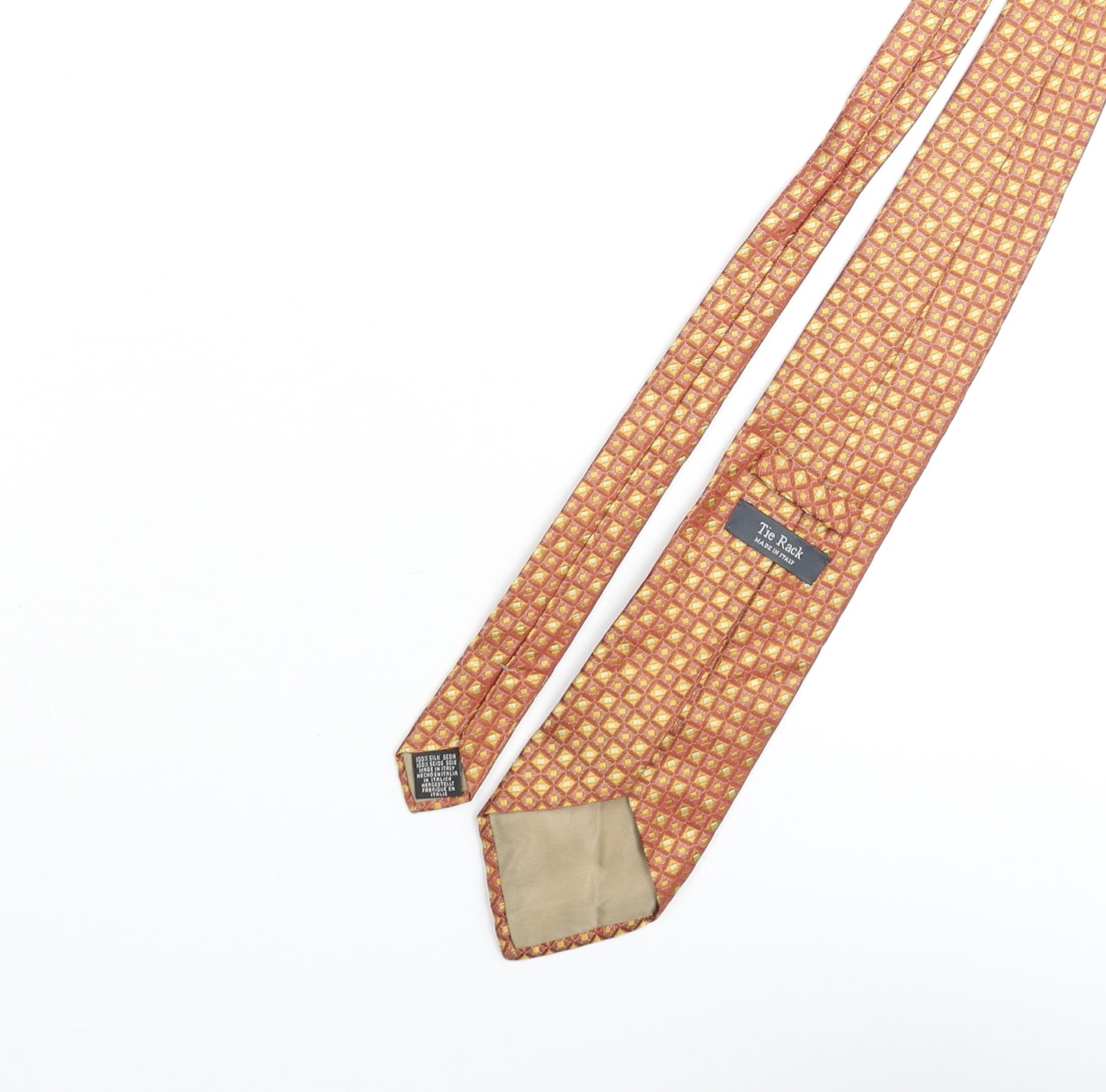Tie Rack Mens Orange Geometric Silk Pointed Tie One Size