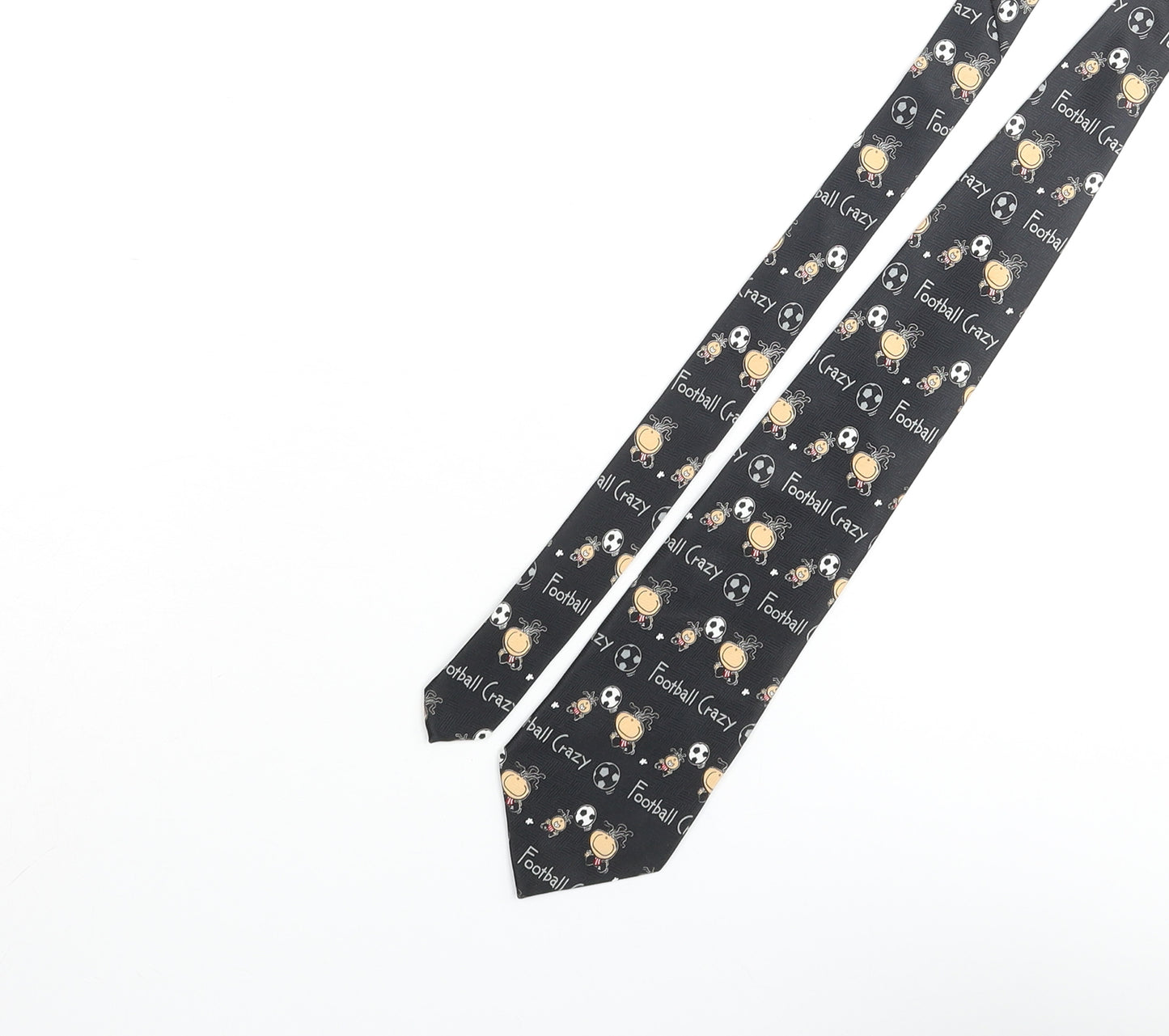 Bubblegum Mens Black Geometric Polyester Pointed Tie One Size - Football Crazy