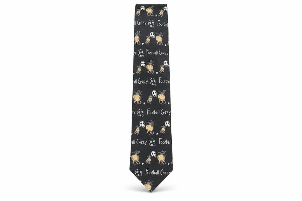 Bubblegum Mens Black Geometric Polyester Pointed Tie One Size - Football Crazy