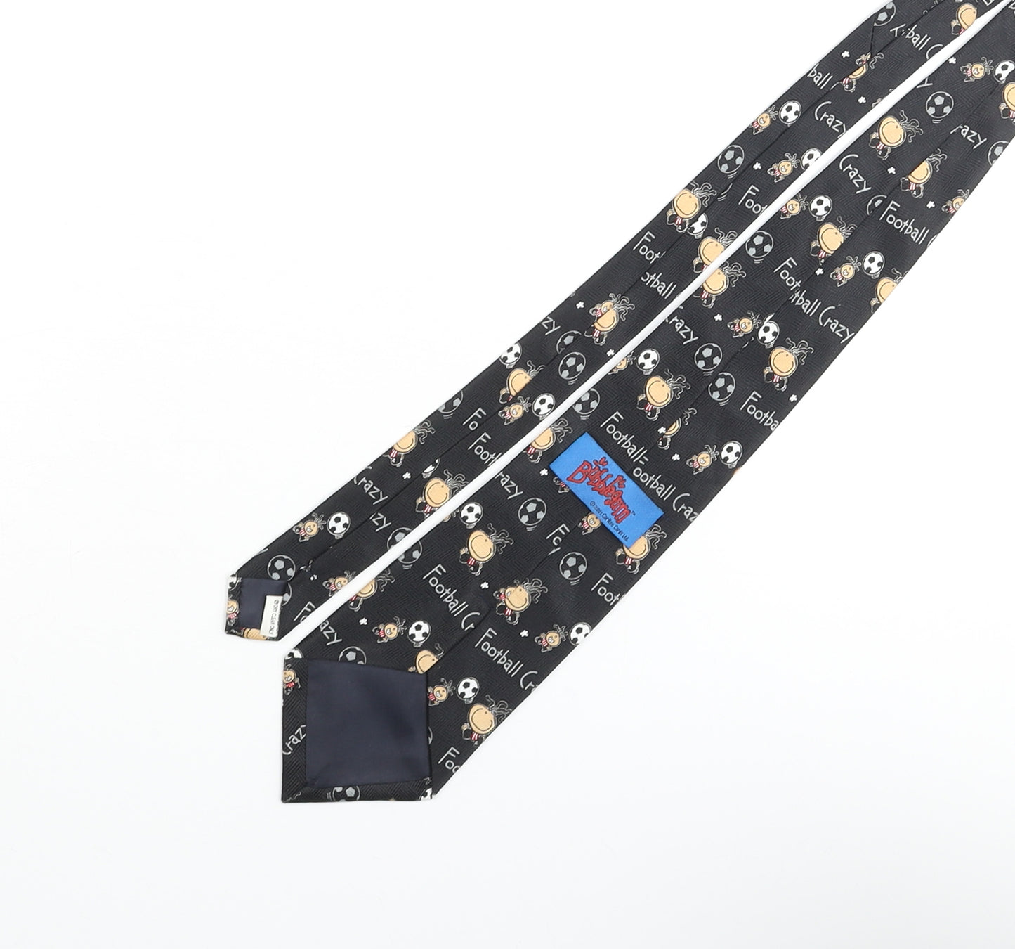 Bubblegum Mens Black Geometric Polyester Pointed Tie One Size - Football Crazy