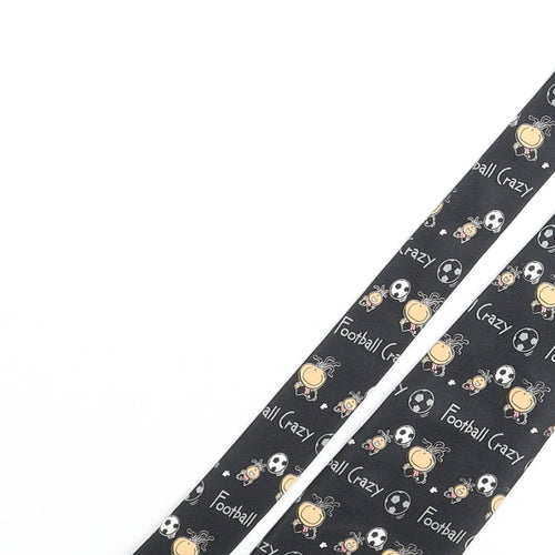 Bubblegum Mens Black Geometric Polyester Pointed Tie One Size - Football Crazy