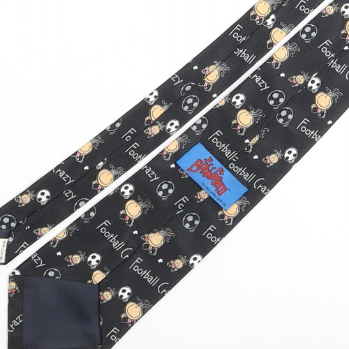 Bubblegum Mens Black Geometric Polyester Pointed Tie One Size - Football Crazy