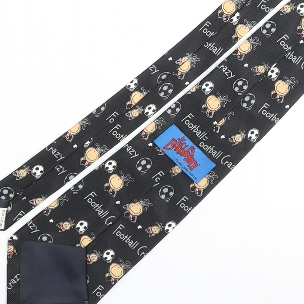 Bubblegum Mens Black Geometric Polyester Pointed Tie One Size - Football Crazy