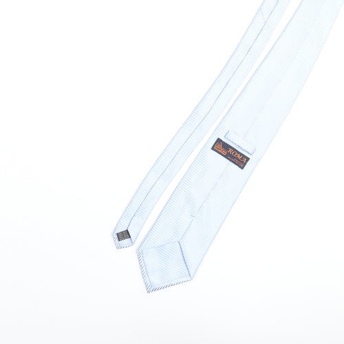 Roma Mens Blue Striped Silk Pointed Tie One Size