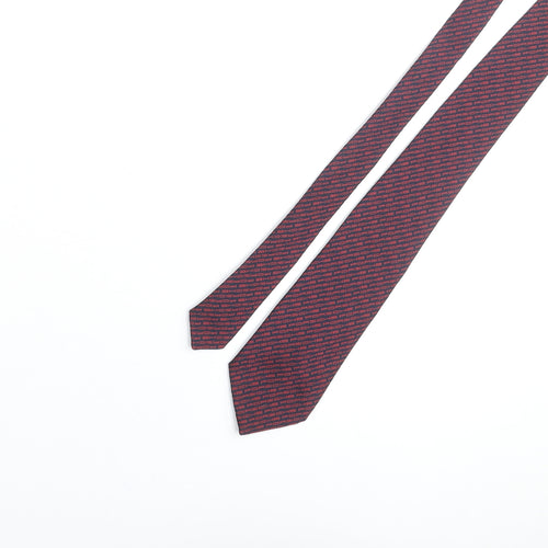 Peter Klinger Mens Blue Geometric Polyester Pointed Tie One Size - Porche