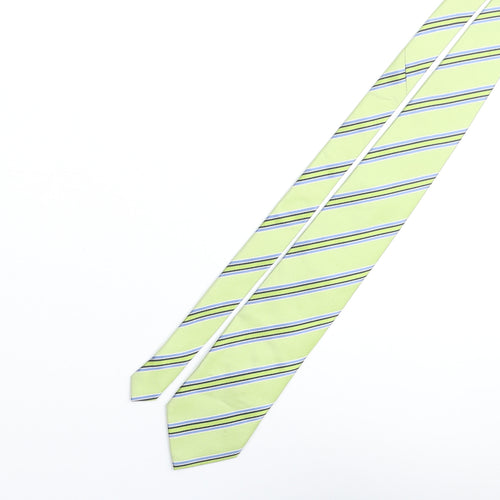 Carducci Mens Green Striped Silk Pointed Tie One Size