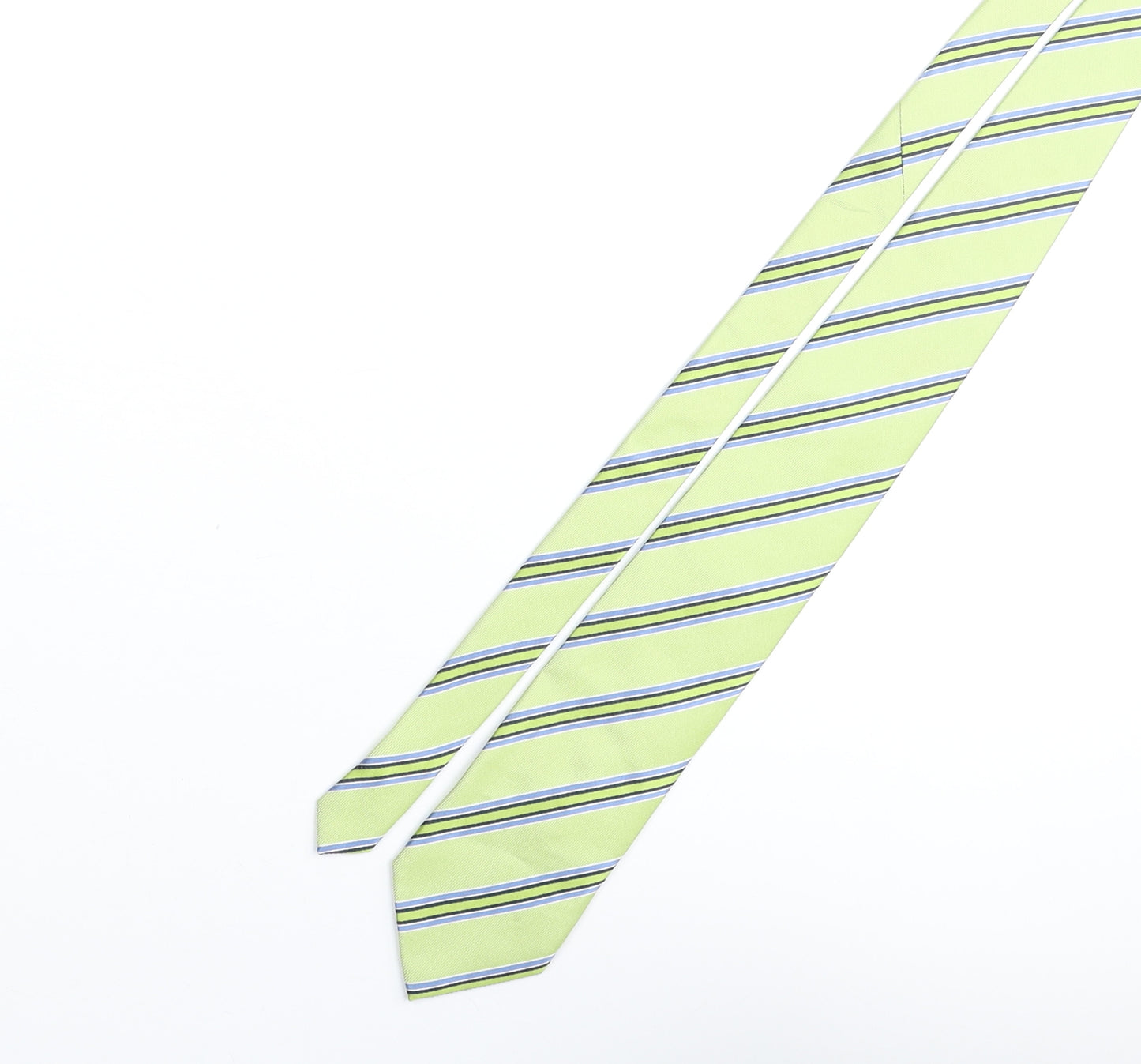 Carducci Mens Green Striped Silk Pointed Tie One Size
