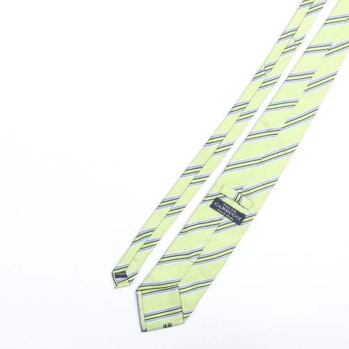 Carducci Mens Green Striped Silk Pointed Tie One Size