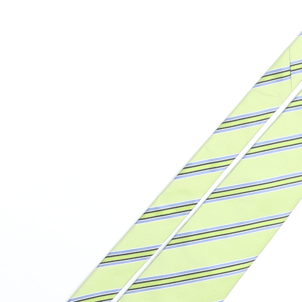 Carducci Mens Green Striped Silk Pointed Tie One Size