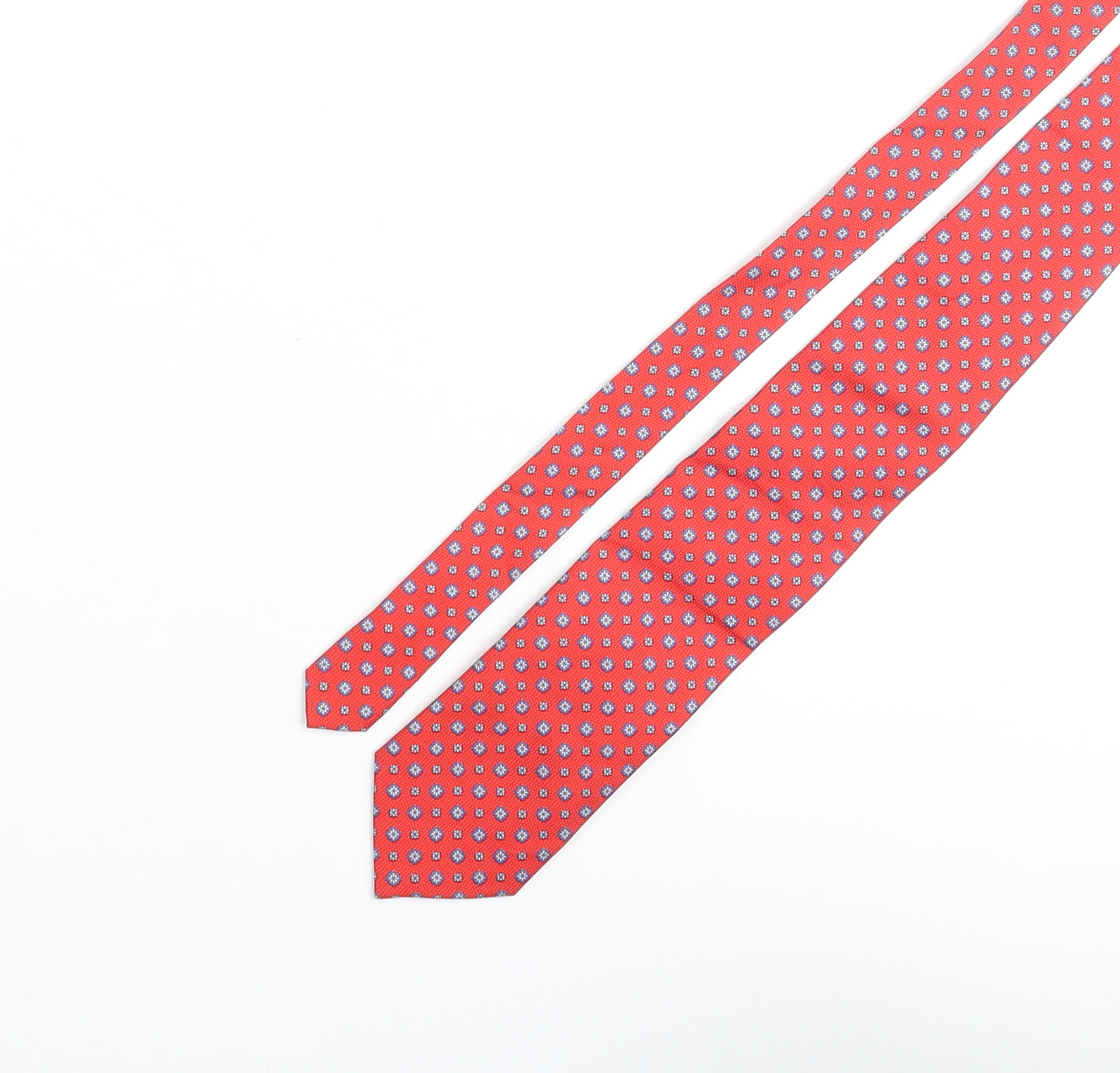 Frangi Mens Red Geometric Silk Pointed Tie One Size