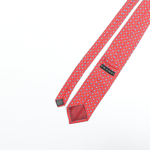Frangi Mens Red Geometric Silk Pointed Tie One Size