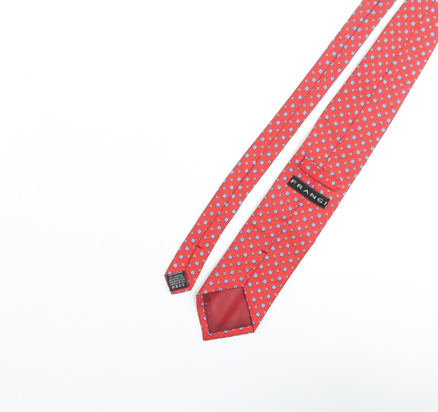 Frangi Mens Red Geometric Silk Pointed Tie One Size