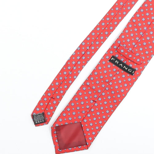 Frangi Mens Red Geometric Silk Pointed Tie One Size